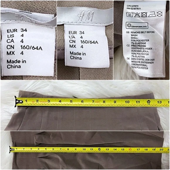 $10 CLEARANCE! H&M Taupe Circle A Line Pleat Midi Skirt - Picture 9 of 9